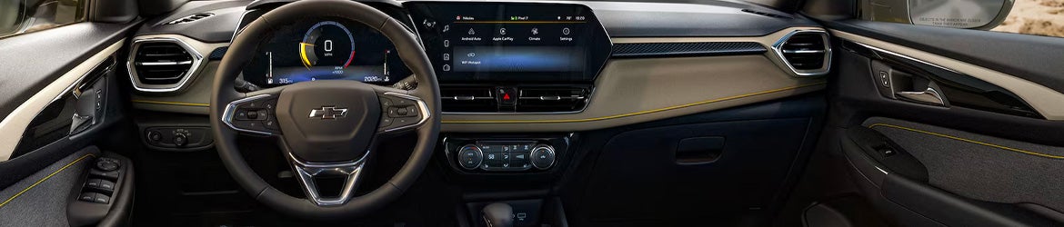 2026 Chevrolet Trailblazer infotainment system in St. Clairsville, OH showing 11-inch touchscreen, navigation, and driver information display